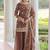 coffee sequins work fendi silk blend designer readymade top sharara dupatta for women's