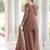 coffee sequins work fendi silk blend designer readymade top sharara dupatta for women's