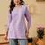 hand embroidered lavender cotton lucknowi chikankari short kurti