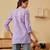 hand embroidered lavender cotton lucknowi chikankari short kurti