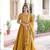 mustard silk blend  sequins zari embroidered anarkali suit for festive women's wear 