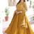 mustard silk blend  sequins zari embroidered anarkali suit for festive women's wear 
