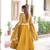 mustard silk blend  sequins zari embroidered anarkali suit for festive women's wear 