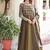 mehendi green silk blend  sequins zari embroidered anarkali suit for festive women's wear 