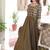 mehendi green silk blend  sequins zari embroidered anarkali suit for festive women's wear 