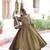 mehendi green silk blend  sequins zari embroidered anarkali suit for festive women's wear 