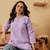 hand embroidered lavender cotton lucknowi chikankari short kurti