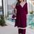wine velvet zari embroidered real mirror work kurti pant and batwa for women's best look 