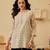 hand embroidered fawn cotton lucknowi chikankari short kurti