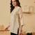 hand embroidered fawn cotton lucknowi chikankari short kurti