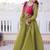 Mhendi green mal chanderi designer anarkali gown with koti