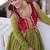 Mhendi green mal chanderi designer anarkali gown with koti