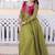 Mhendi green mal chanderi designer anarkali gown with koti