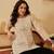 hand embroidered fawn cotton lucknowi chikankari short kurti