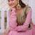 Pink mal chanderi designer anarkali gown with koti