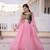 Pink mal chanderi designer anarkali gown with koti