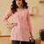 hand embroidered peach cotton lucknowi chikankari short kurti