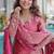 peach embroidered sharara suit set in fendi crush fabric
