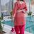 peach viscose zari sequins embroidered kurta farshi set festive wear