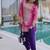 pink  viscose zari sequins embroidered kurta farshi set festive wear
