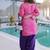 pink  viscose zari sequins embroidered kurta farshi set festive wear