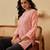 hand embroidered peach cotton lucknowi chikankari short kurti