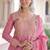 pretty pink sequins crushed engagement wear gown with dupatta stitched