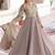 pretty brown  sequins crushed engagement wear gown with dupatta stitched