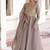 pretty brown  sequins crushed engagement wear gown with dupatta stitched