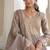 pretty brown  sequins crushed engagement wear gown with dupatta stitched
