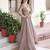 pretty brown  sequins crushed engagement wear gown with dupatta stitched