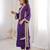 maroon natural crepe designer suit set with mirror lace accents