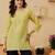 hand embroidered lime green cotton lucknowi chikankari short kurti