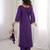 maroon natural crepe designer suit set with mirror lace accents