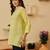 hand embroidered lime green cotton lucknowi chikankari short kurti