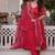 rani pink mal chanderi anarkali suit with beads & thread embroidery