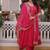 rani pink mal chanderi anarkali suit with beads & thread embroidery
