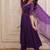 purple  mal chanderi anarkali suit with beads & thread embroidery