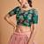 Peach And Green Stitched Lehenga Choli With Mirror And Embroidered Designs