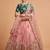 Peach And Green Stitched Lehenga Choli With Mirror And Embroidered Designs
