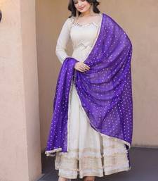 purple designer cosmos gown with real mirror work & dupatta