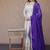 purple designer cosmos gown with real mirror work & dupatta