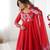 floral printed organza anarkali stitched kurta with cotton silk pant and dupatta for women's