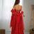 red bandhani printed chiffon anarkali gown with dupatta
