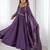 purple  silk blend flared anarkali kurta with pant & dupatta