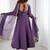 purple  silk blend flared anarkali kurta with pant & dupatta