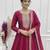 pink anarkali with dupatta in silk blend  with sequence embroidery work