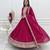 pink anarkali with dupatta in silk blend  with sequence embroidery work