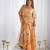yellow   fox georgette floral indo western 3 piece set