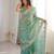 Light Green Color Zari Embroidered & Hotfix work Silk blend Saree